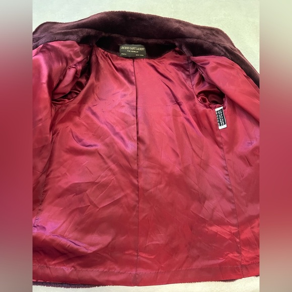 Jacques Saint Laurent Burgundy Faux Fur Coat | Vintage Glam 80s–90s - Picture 10 of 17